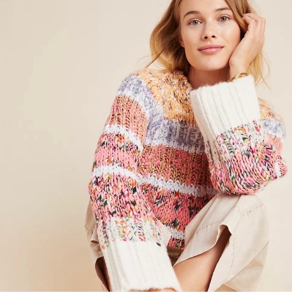 Anthropologie chunky knit sweater kahlo Medium